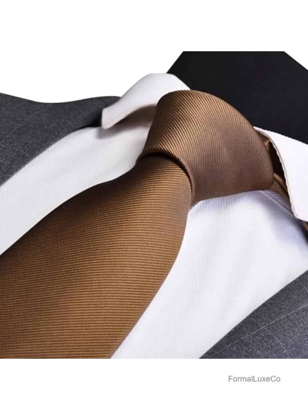Men's Solid Silk Tie Set with Pocket Square & Tie Clip - Wedding Business